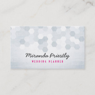Black and White Chevron Hexagonal Pattern Chic Business Card