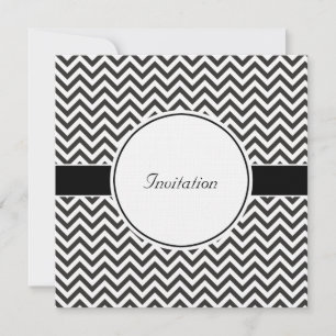 Black and White Chevron Invitation