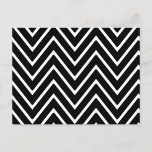 Black and White Chevron Pattern 2 Postcard