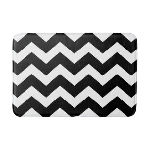 Black and White Chevron Pattern Bath Mat