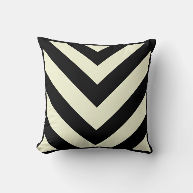 Black and White Chevron Pattern Pillows (Front)