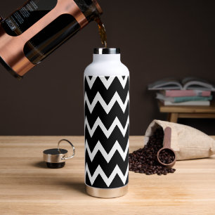  Black And White Chevron Pattern  Water Bottle