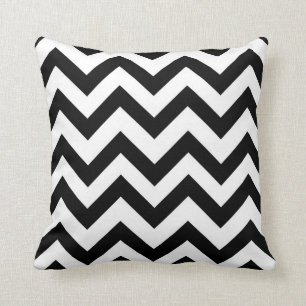 Black and white chevron pillow