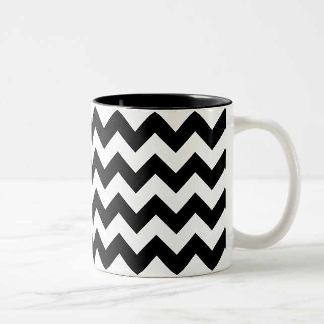 Black and White Chevron Print Mug (Right)