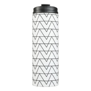 Black and White Chevron Stripe Pattern Thermal Tumbler