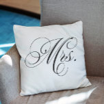 Black and White Chevron Stripes Mrs Throw Pillow<br><div class="desc">His and hers design.</div>