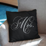 Black and White Chevron Stripes Mrs Throw Pillow<br><div class="desc">His and hers design.</div>