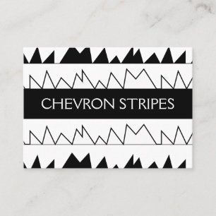 Black and White Chevron Stripes Pattern  Business Card