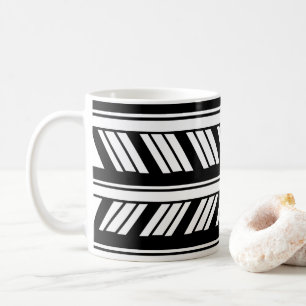 Black and White Chevron Stripes Pattern  Coffee Mug