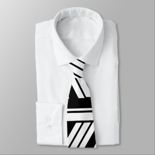 Black and White Chevron Stripes Pattern  Tie