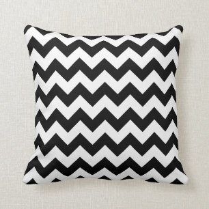 Black and White Chevron Throw Pillow