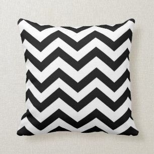 Black and White Chevron Throw Pillow
