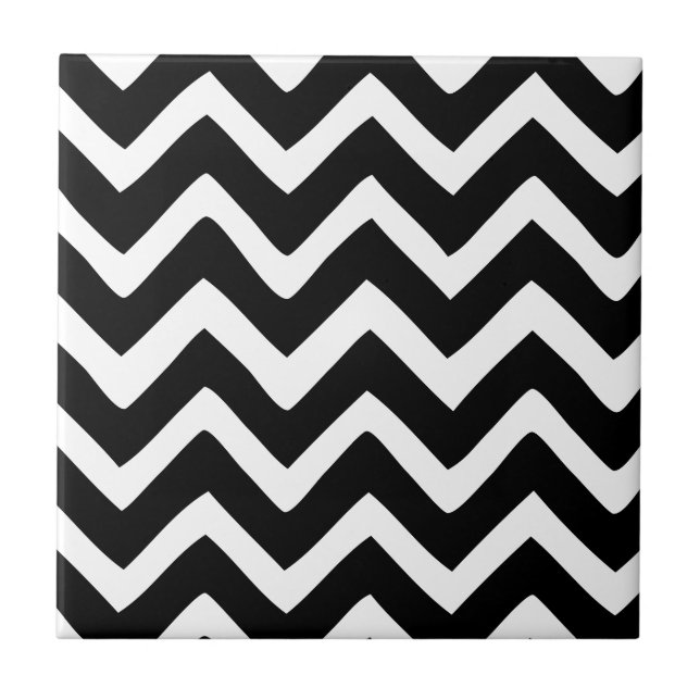 Black and White Chevron Tile (Front)