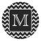 Black and White Chevron with Custom Monogram.