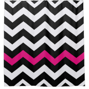 Black and White Chevron With Hot Pink Accent