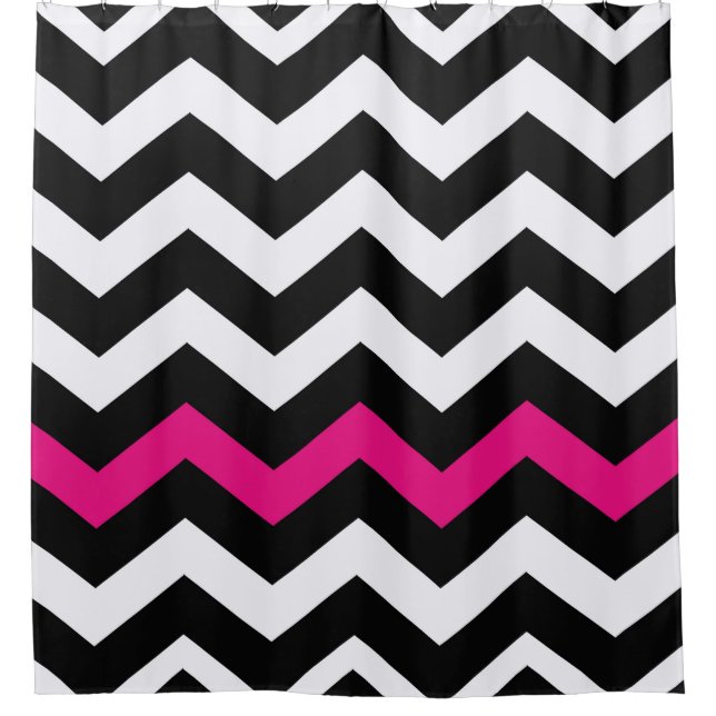 Black and White Chevron With Hot Pink Accent (Front)