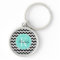 Black and White Chevron with Turquoise Monogram