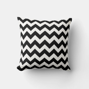 Black and White Chevron Zig Zag Pillow