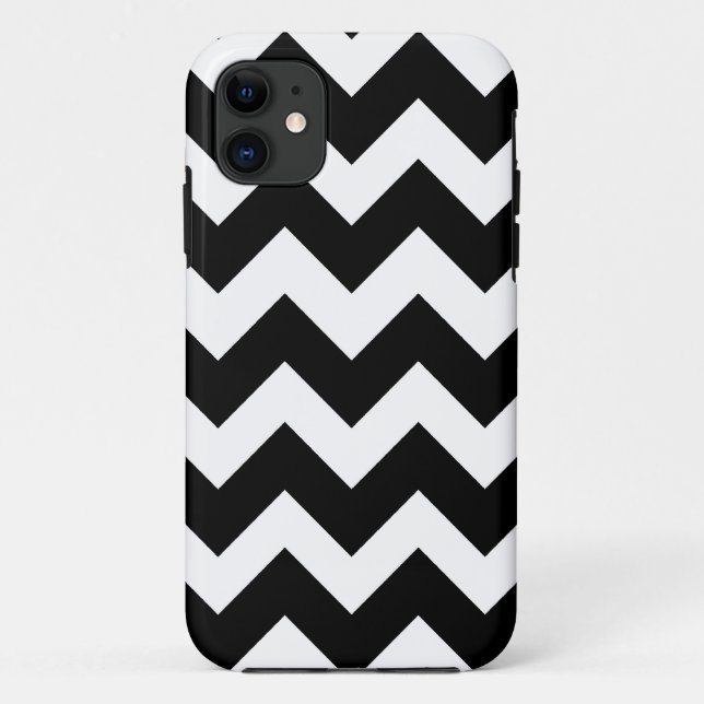 Black and White Chevron Zigzap Pattern Case-Mate iPhone Case (Back)