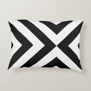 Black and White Chevrons Accent Pillow