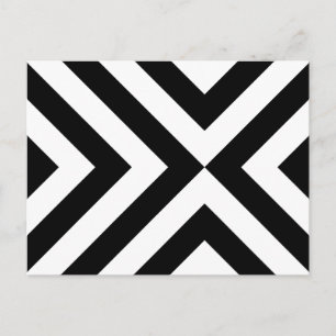 Black and White Chevrons Postcard