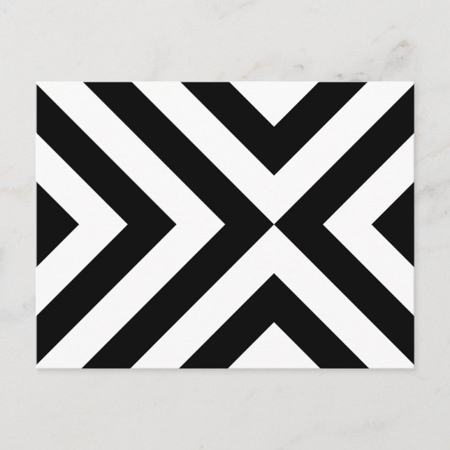 Black and White Chevrons Postcard (Front)