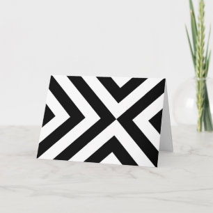 Black and White Chevrons Thank You Card