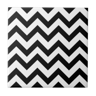 Black And White Chevrons Tile