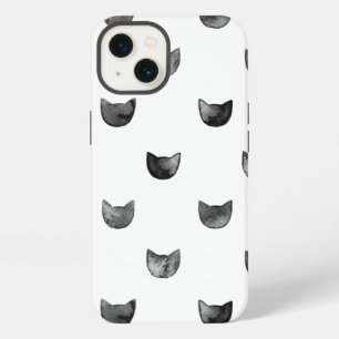 Black and White Chic Cute Cat Pattern iPhone 13 Case