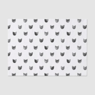 Black and White Chic Cute Cat Pattern Tissue Paper
