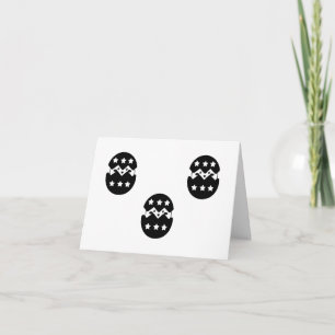 Black and White: Chick Coming Out Egg PERSONALIZED Card