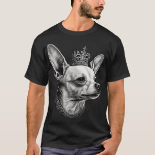 Black And White Chihuahua Dog On Crown Chihuahua T-Shirt
