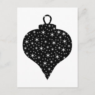 Black and White Christmas Bauble Design. Holiday Postcard