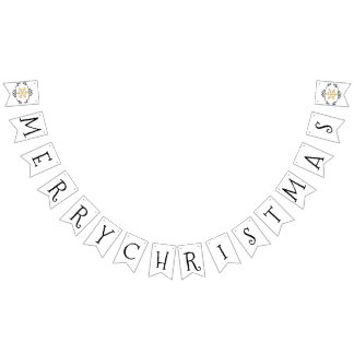 Black and White Christmas Bunting Flags