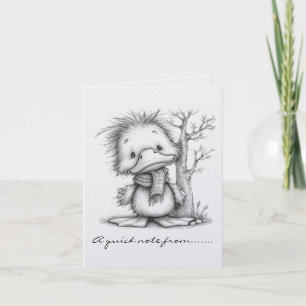Black and White Christmas Duck Note Card