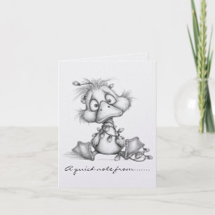 Black and White Christmas Duck Note Card