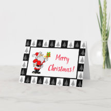 Black and White, Christmas Folded Greeting Card