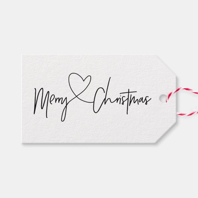 Black and White Christmas Gift Tag Sets (Front (Horizontal))