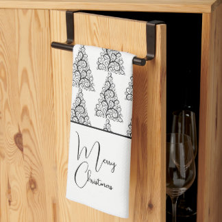 Black and White Christmas Kitchen Towel