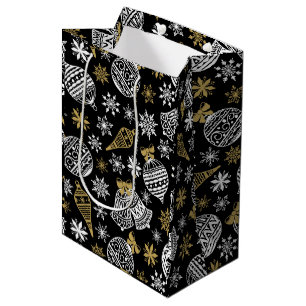 Black and White Christmas  Medium Gift Bag