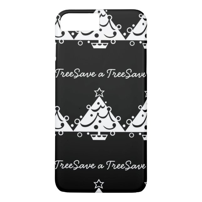 Black and White Christmas Save The Tree Case-Mate iPhone Case (Back)
