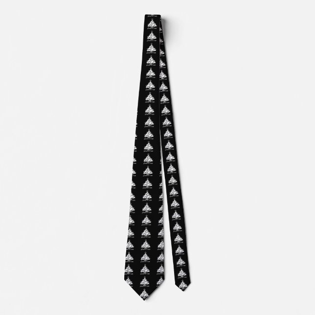 Black and White Christmas Save The Tree Tie (Front)