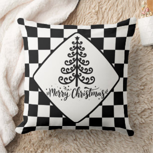 Black And White Christmas  Throw Pillow