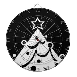 Black and White Christmas Tree Dartboard