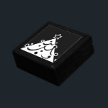 Black and White Christmas Tree Gift Box<br><div class="desc">Black and White Christmas Tree Holiday Season White Christmas Tree on Black Background</div>