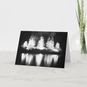 Black and White Christmas Tree Holiday Card