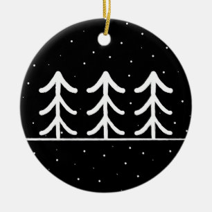 Black and White Christmas Tree Ornaments
