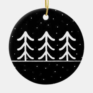 Black and White Christmas Tree Ornaments