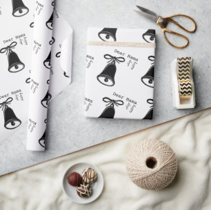 Black and white christmas wrapping paper