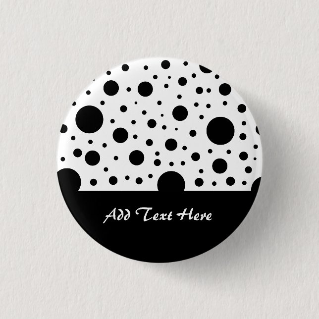 Black and White Circle Design 1 Inch Round Button (Front)